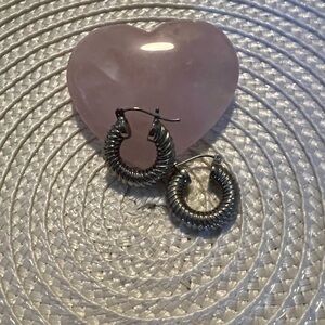 Solid Heavy .925 Sterling Silver Hoop Earrings